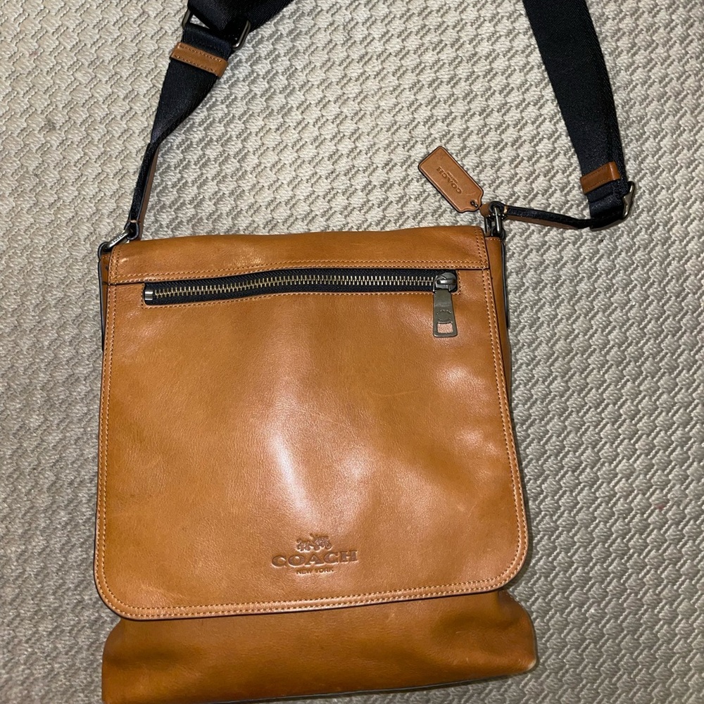 Coach leather brown messenger bag